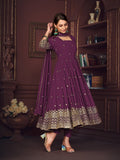 Purple Georgette Anarkali Suit