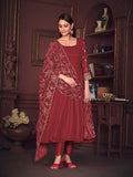 Maroon Georgette Anarkali Suit