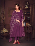 Purple Georgette Anarkali Suit
