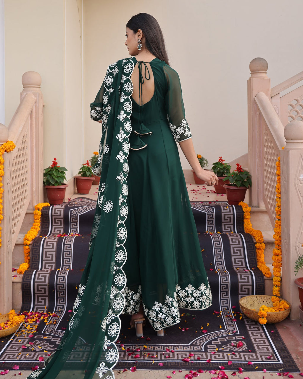 Green Georgette Anarkali Suit
