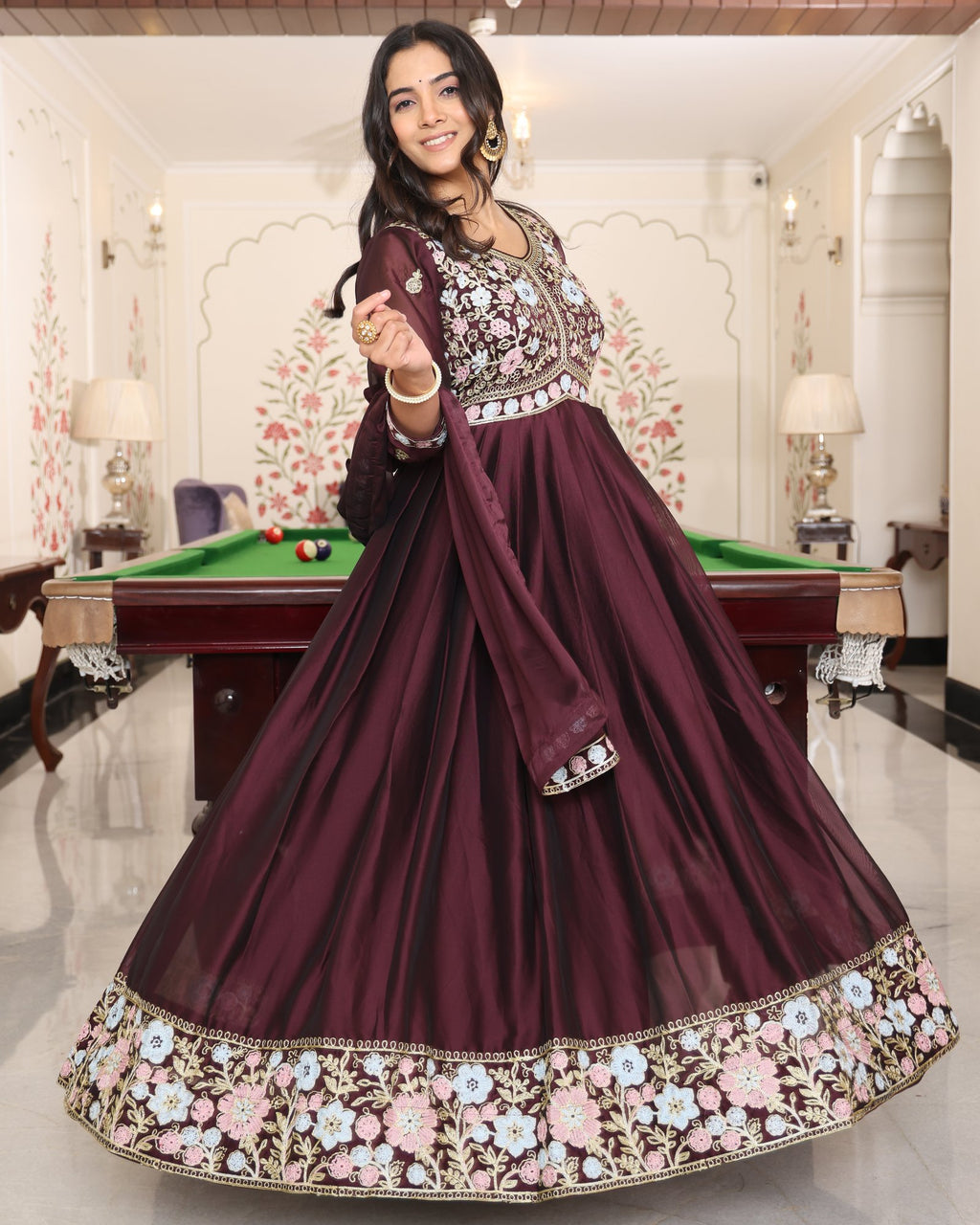 Coffeee Rangoli Silk Anarkali Suit