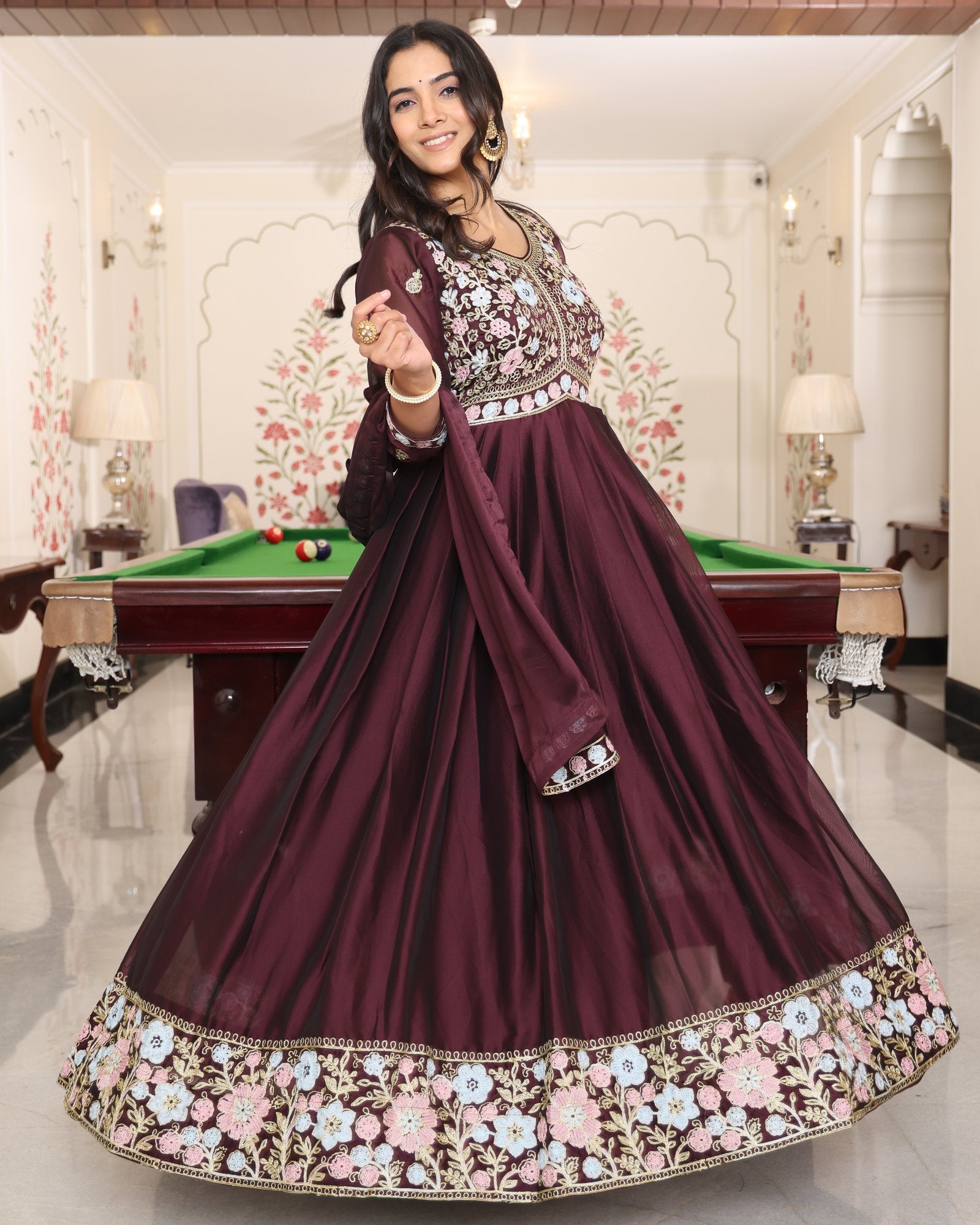 Coffeee Rangoli Silk Anarkali Suit