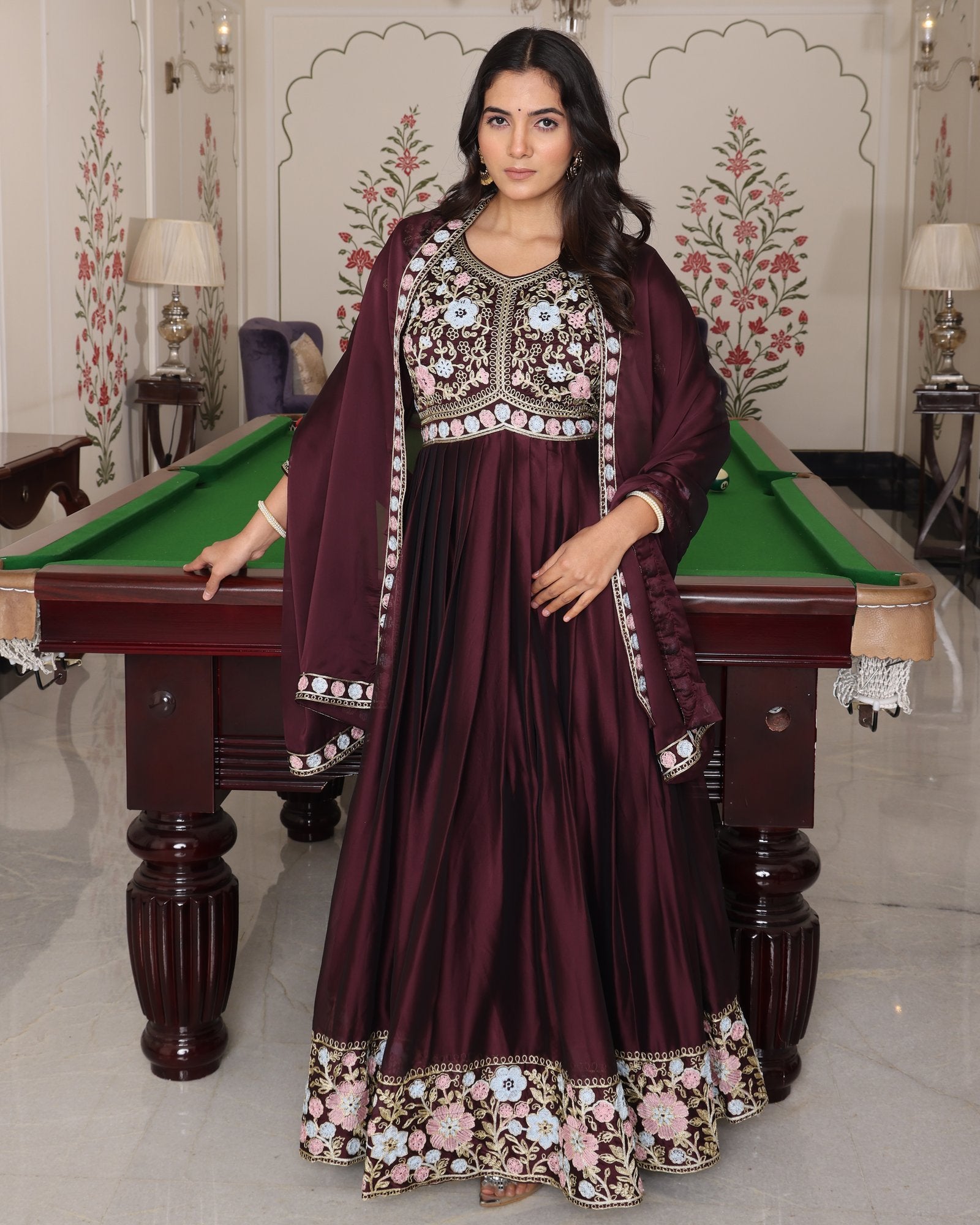 Coffeee Rangoli Silk Anarkali Suit