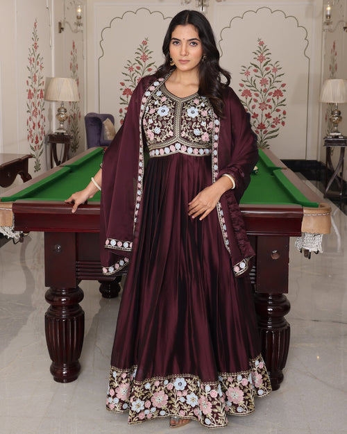 Coffeee Rangoli Silk Anarkali Suit