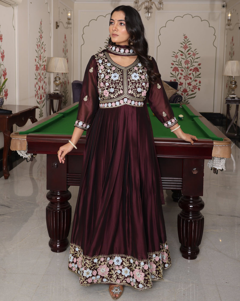 Coffeee Rangoli Silk Anarkali Suit