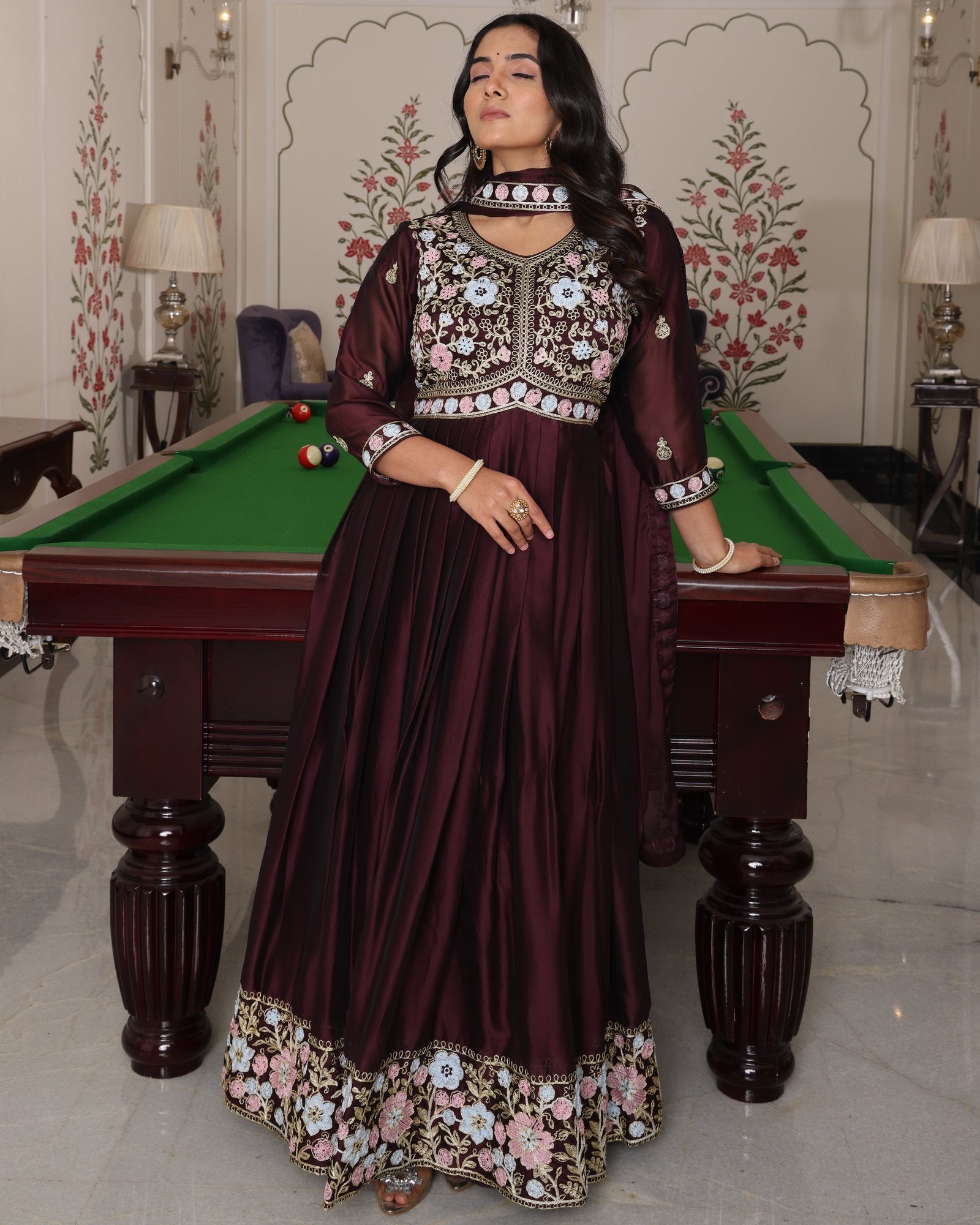 Coffeee Rangoli Silk Anarkali Suit