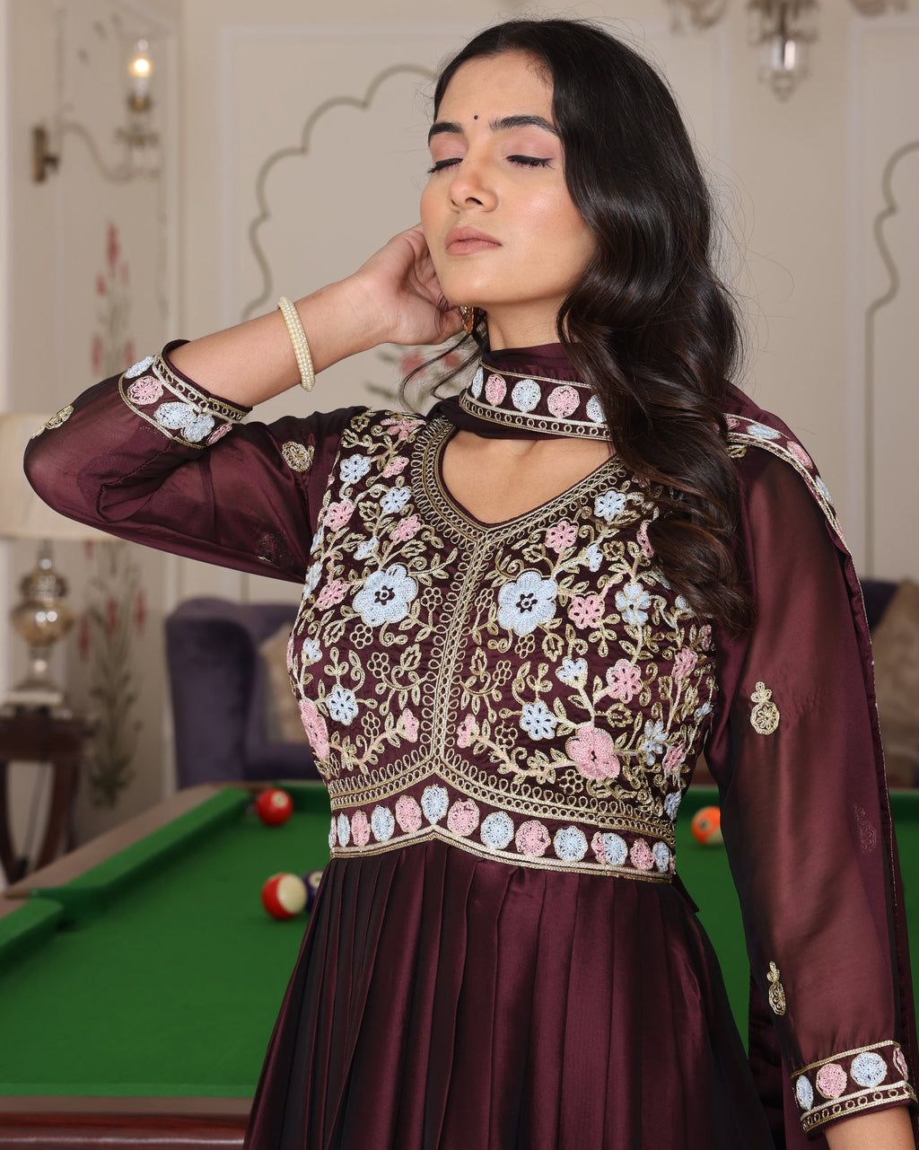 Coffeee Rangoli Silk Anarkali Suit