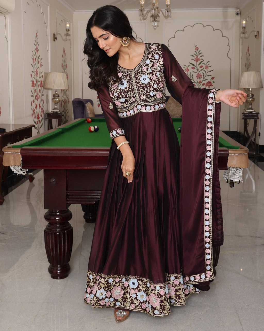 Coffeee Rangoli Silk Anarkali Suit