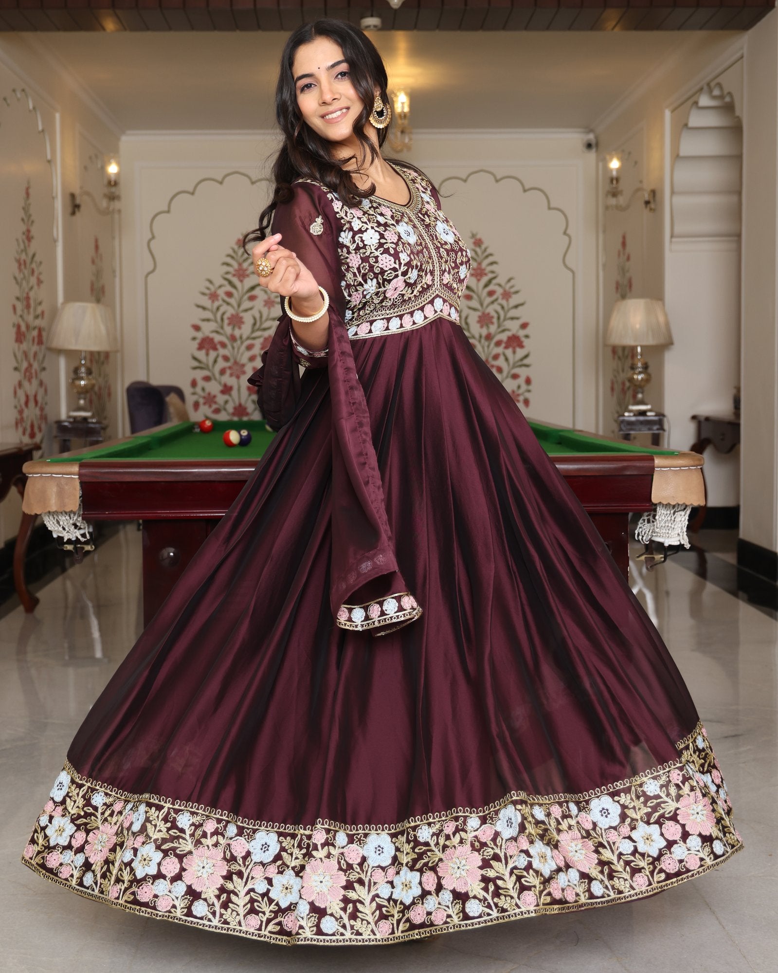 Coffeee Rangoli Silk Anarkali Suit