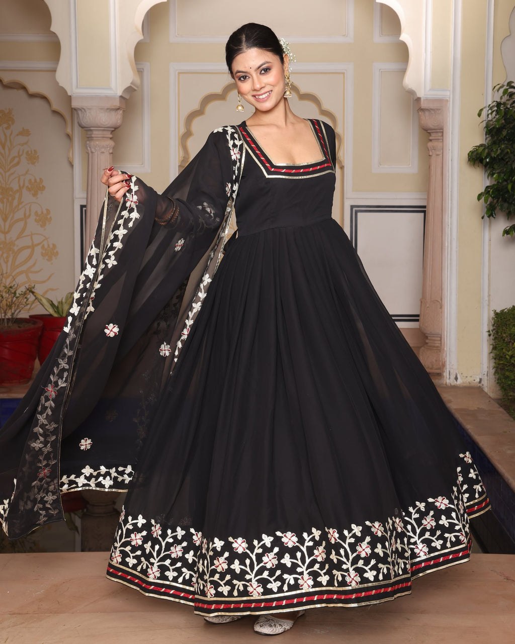 Black Georgette Anarkali Suit