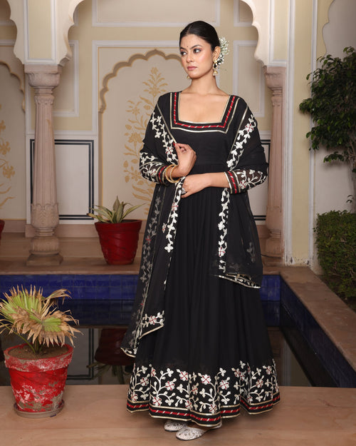 Black Georgette Anarkali Suit