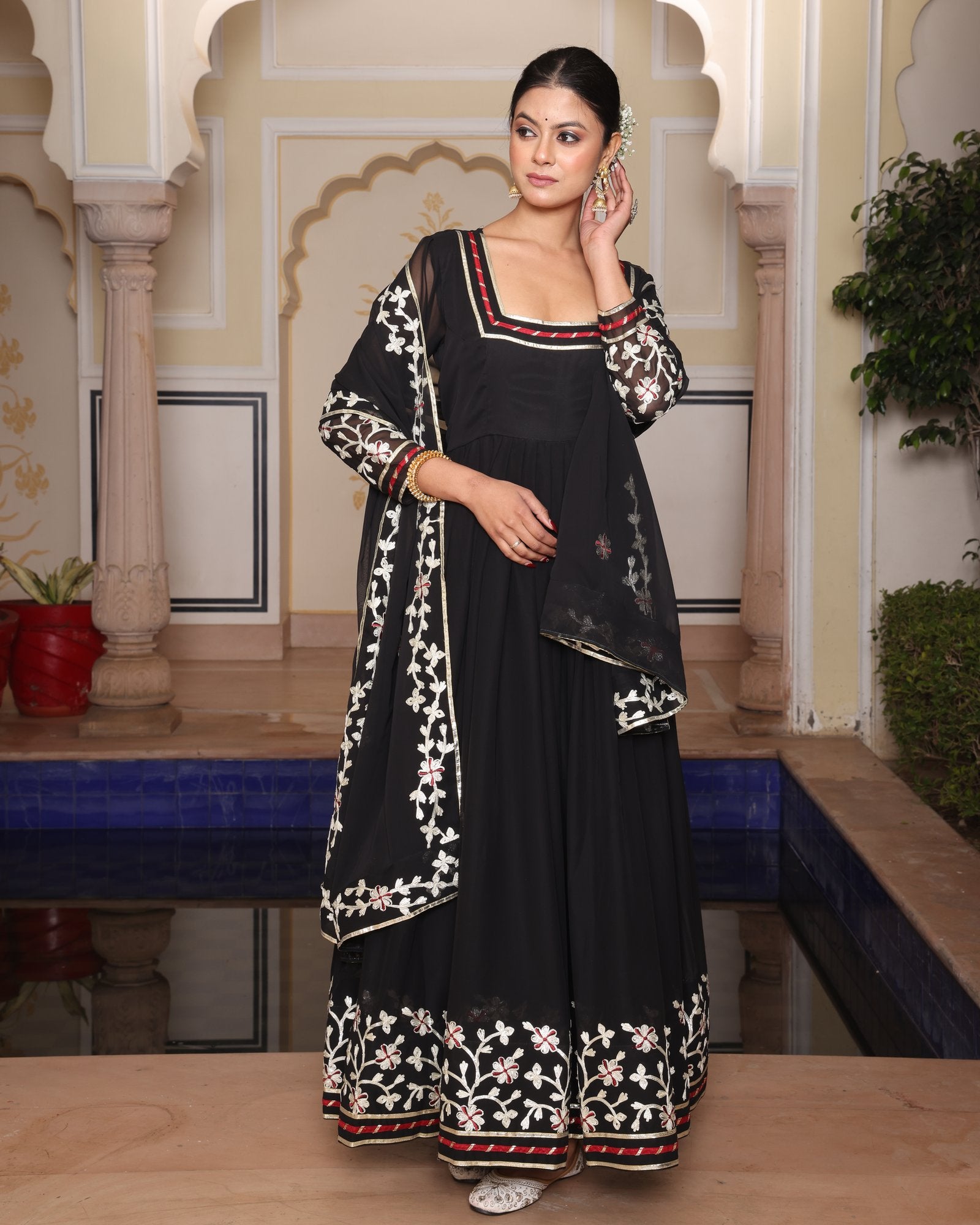 Black Georgette Anarkali Suit