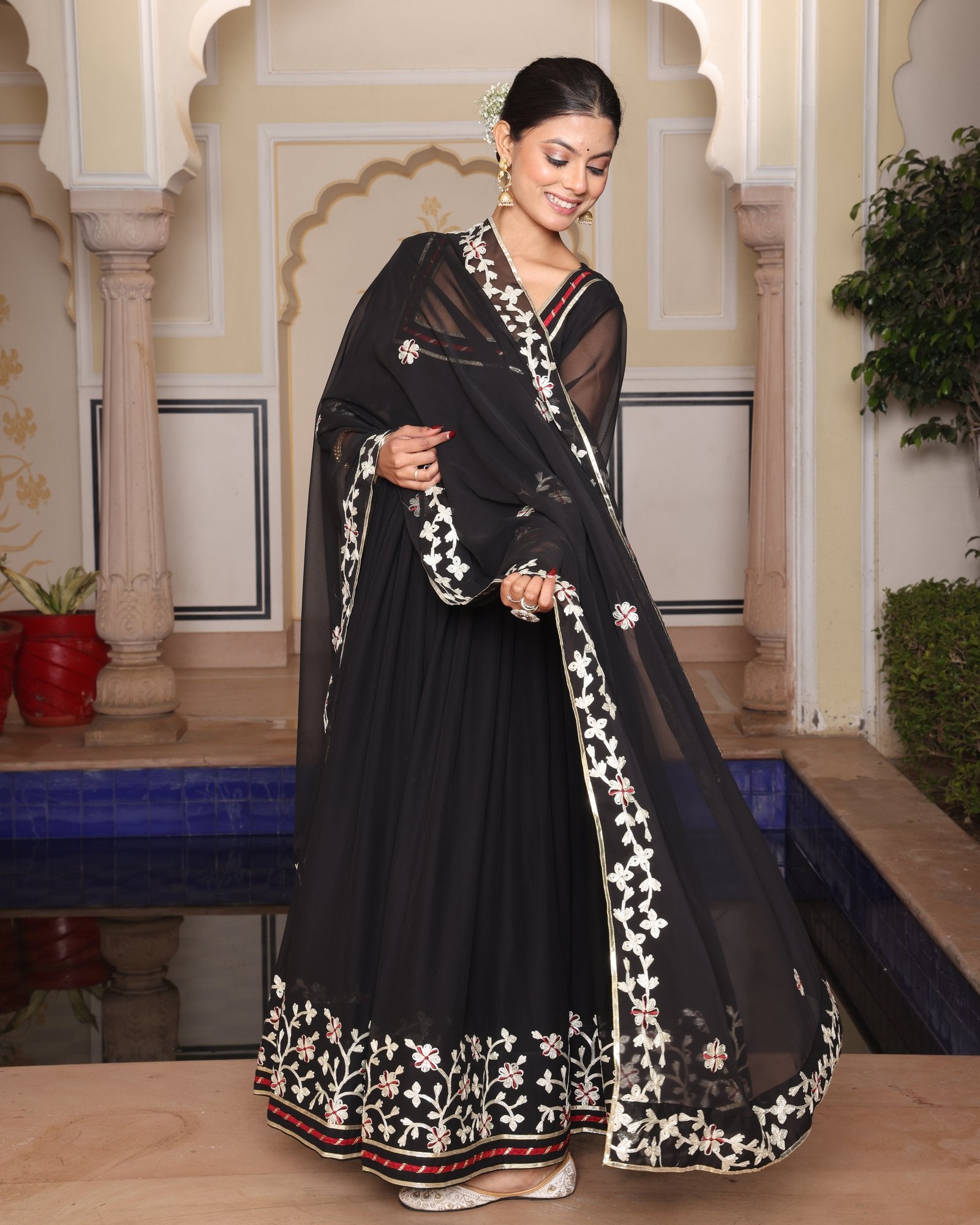 Black Georgette Anarkali Suit