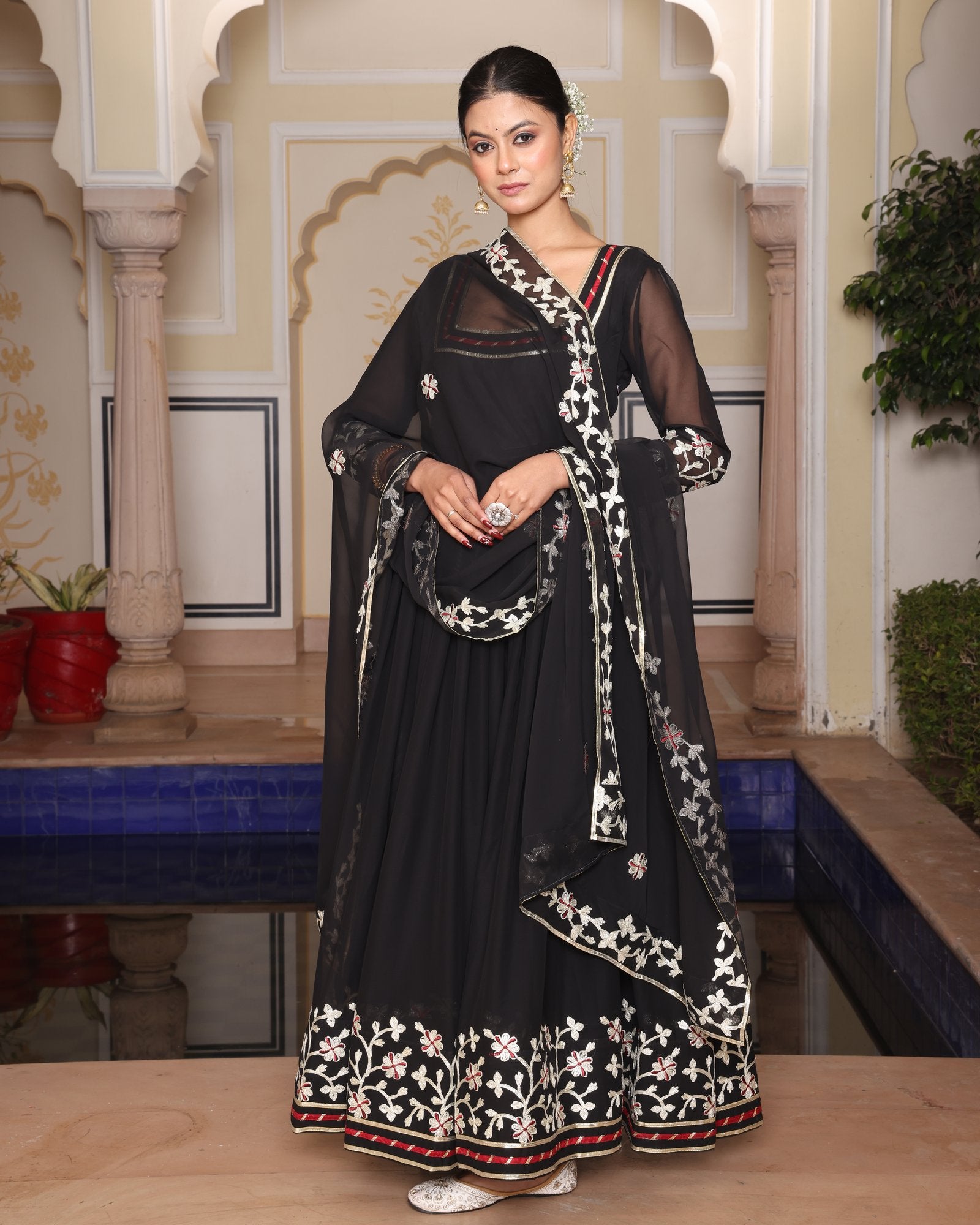 Black Georgette Anarkali Suit