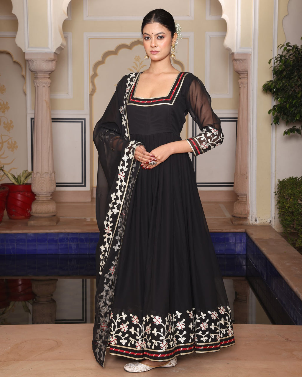 Black Georgette Anarkali Suit