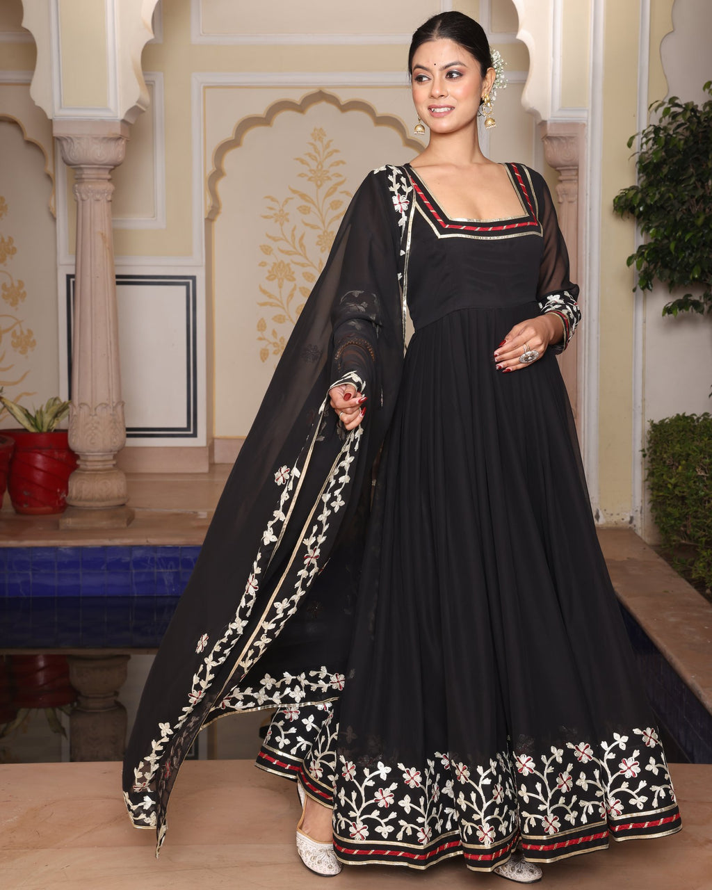 Black Georgette Anarkali Suit