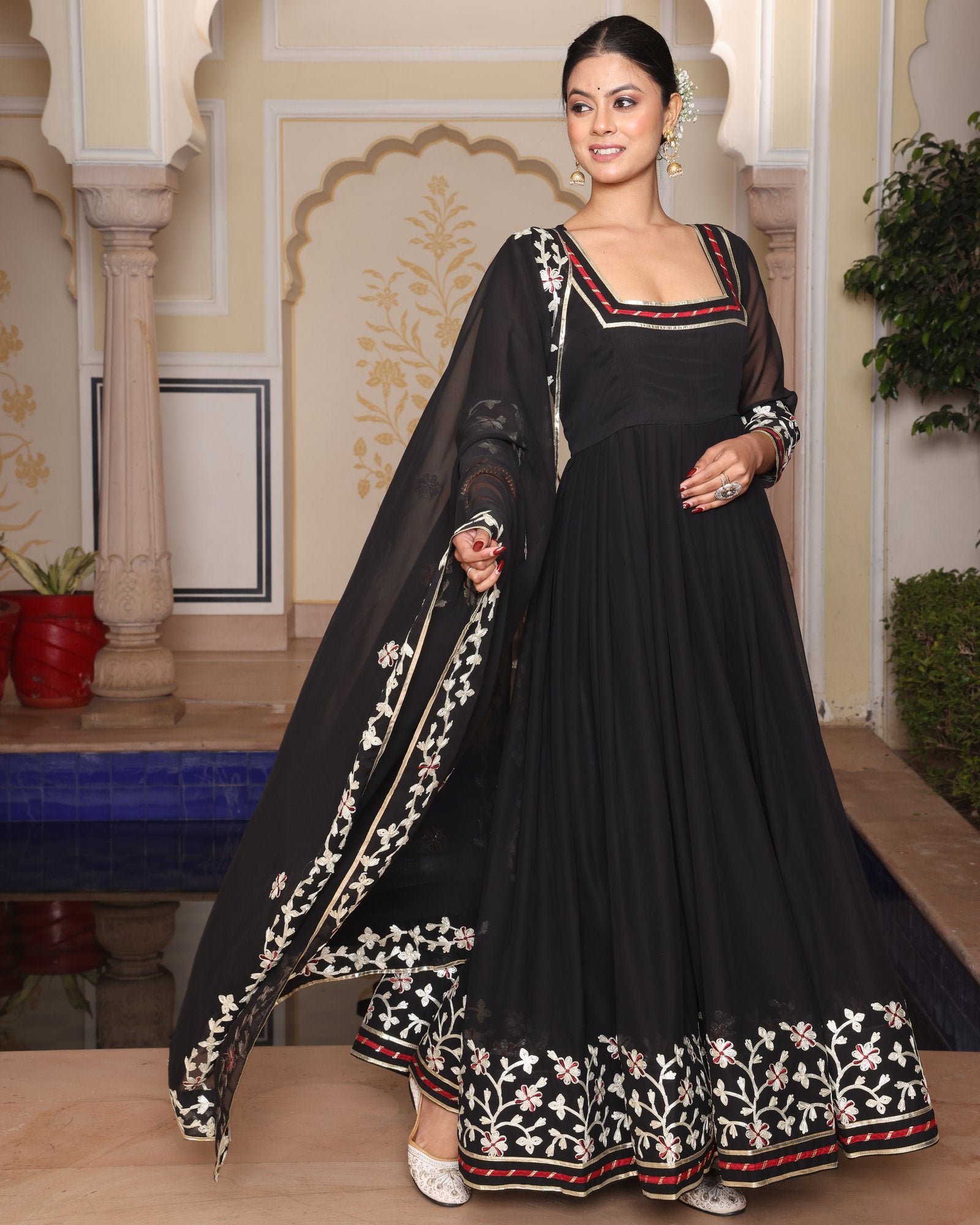 Black Georgette Anarkali Suit