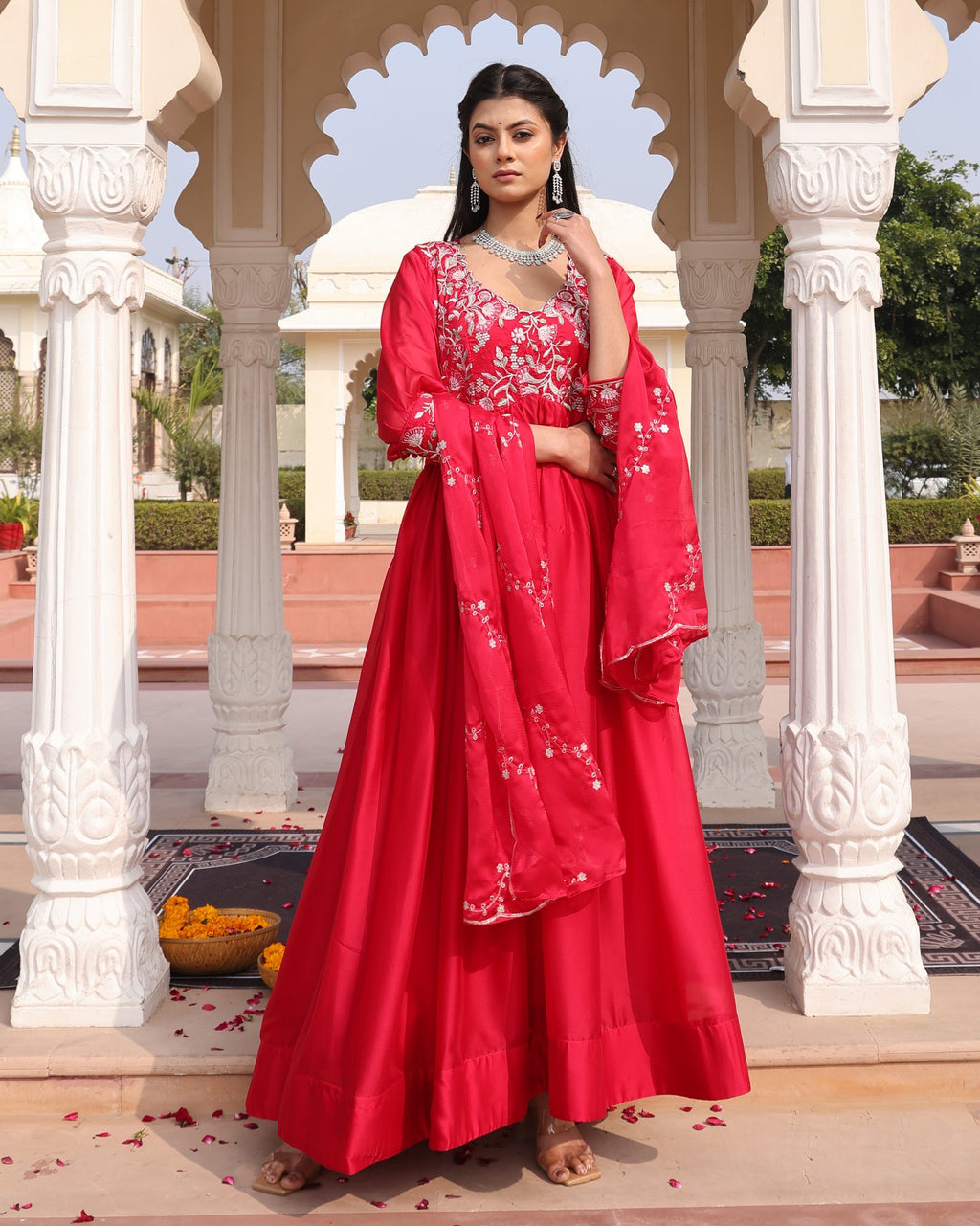 Pink Rangoli Silk Anarkali Suit