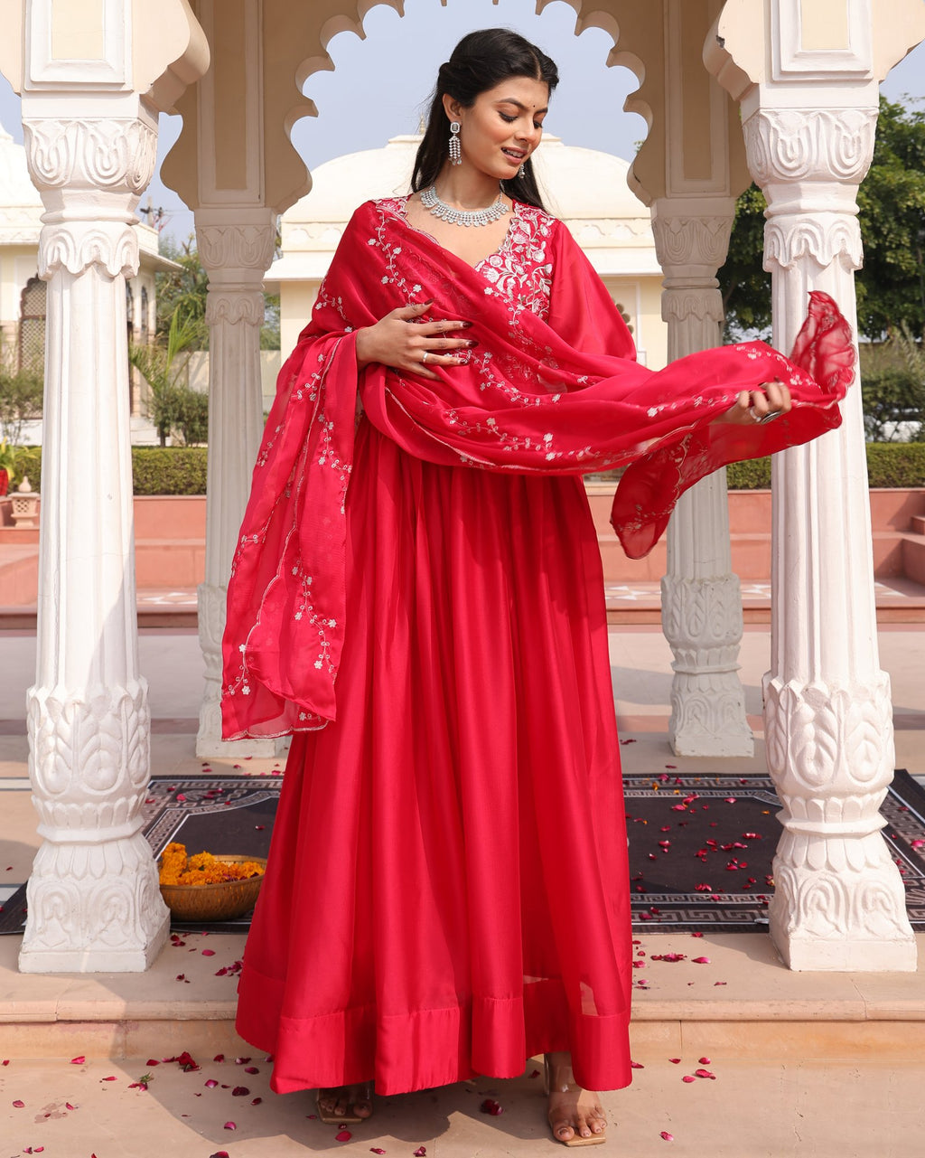 Pink Rangoli Silk Anarkali Suit