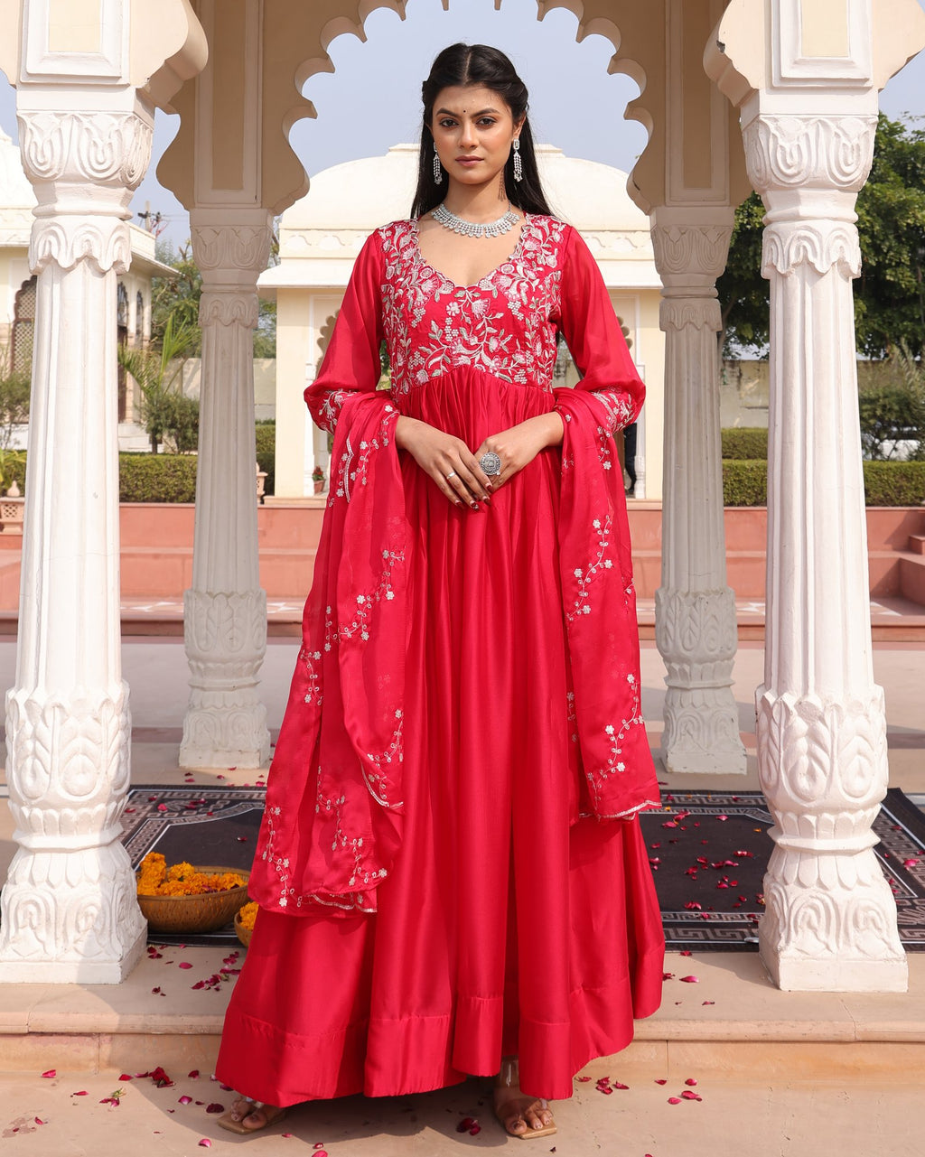Pink Rangoli Silk Anarkali Suit