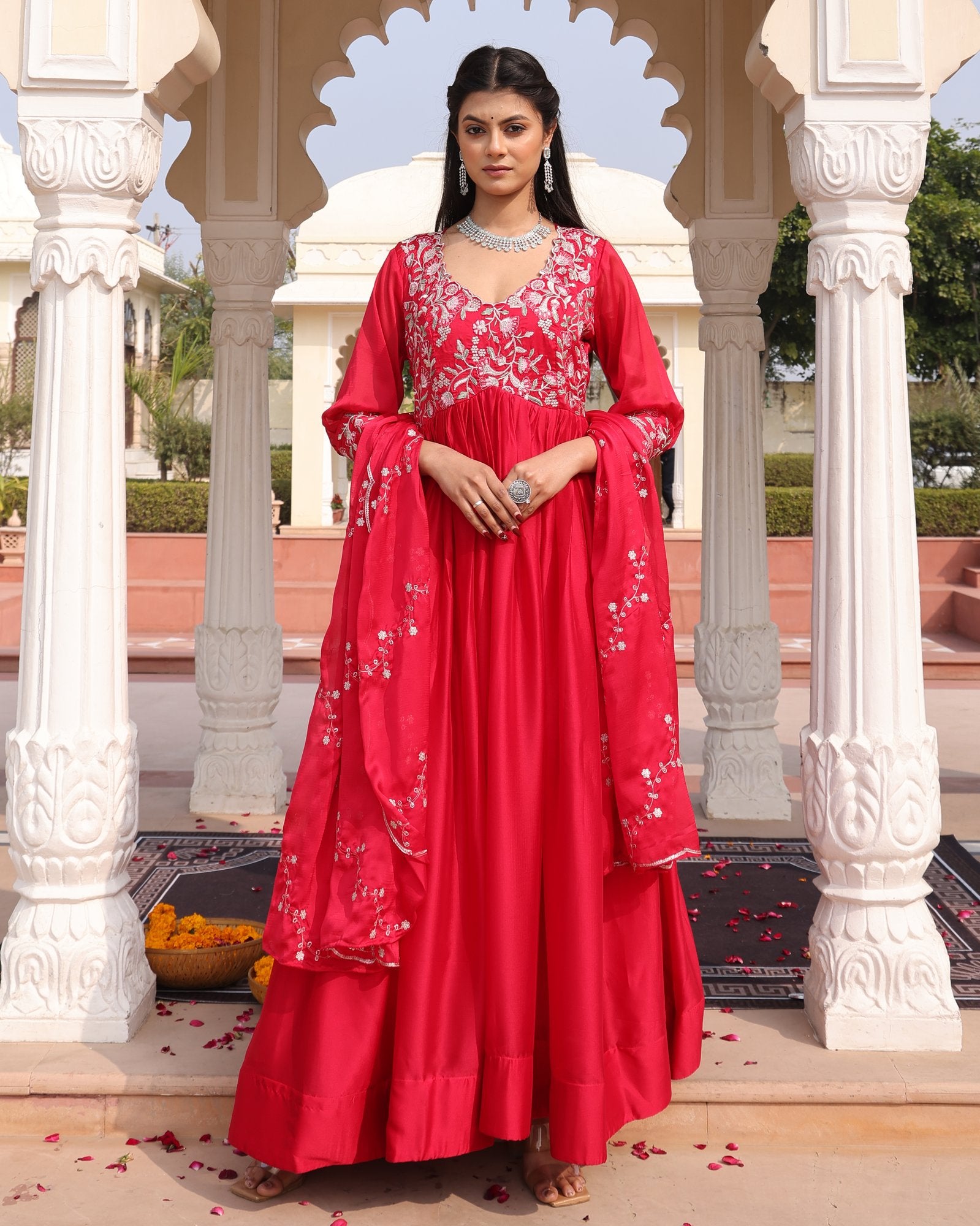 Pink Rangoli Silk Anarkali Suit