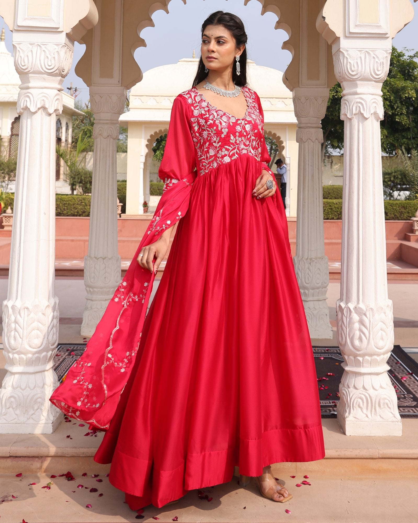 Pink Rangoli Silk Anarkali Suit
