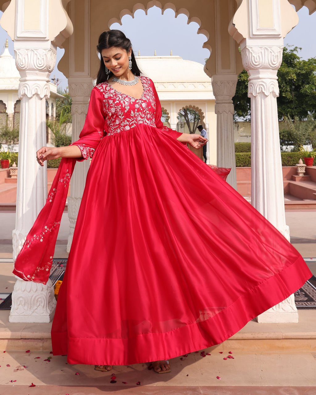 Pink Rangoli Silk Anarkali Suit
