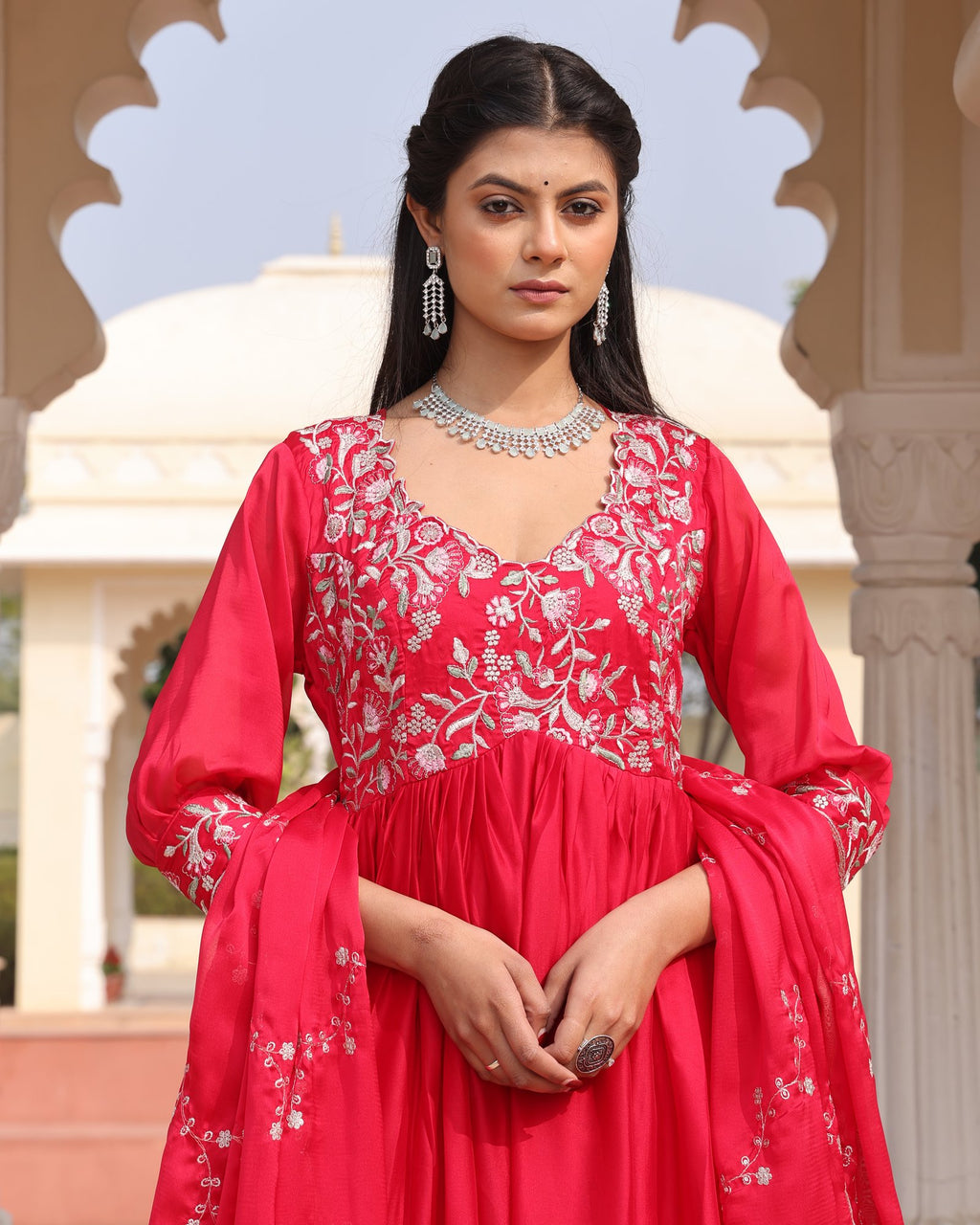 Pink Rangoli Silk Anarkali Suit