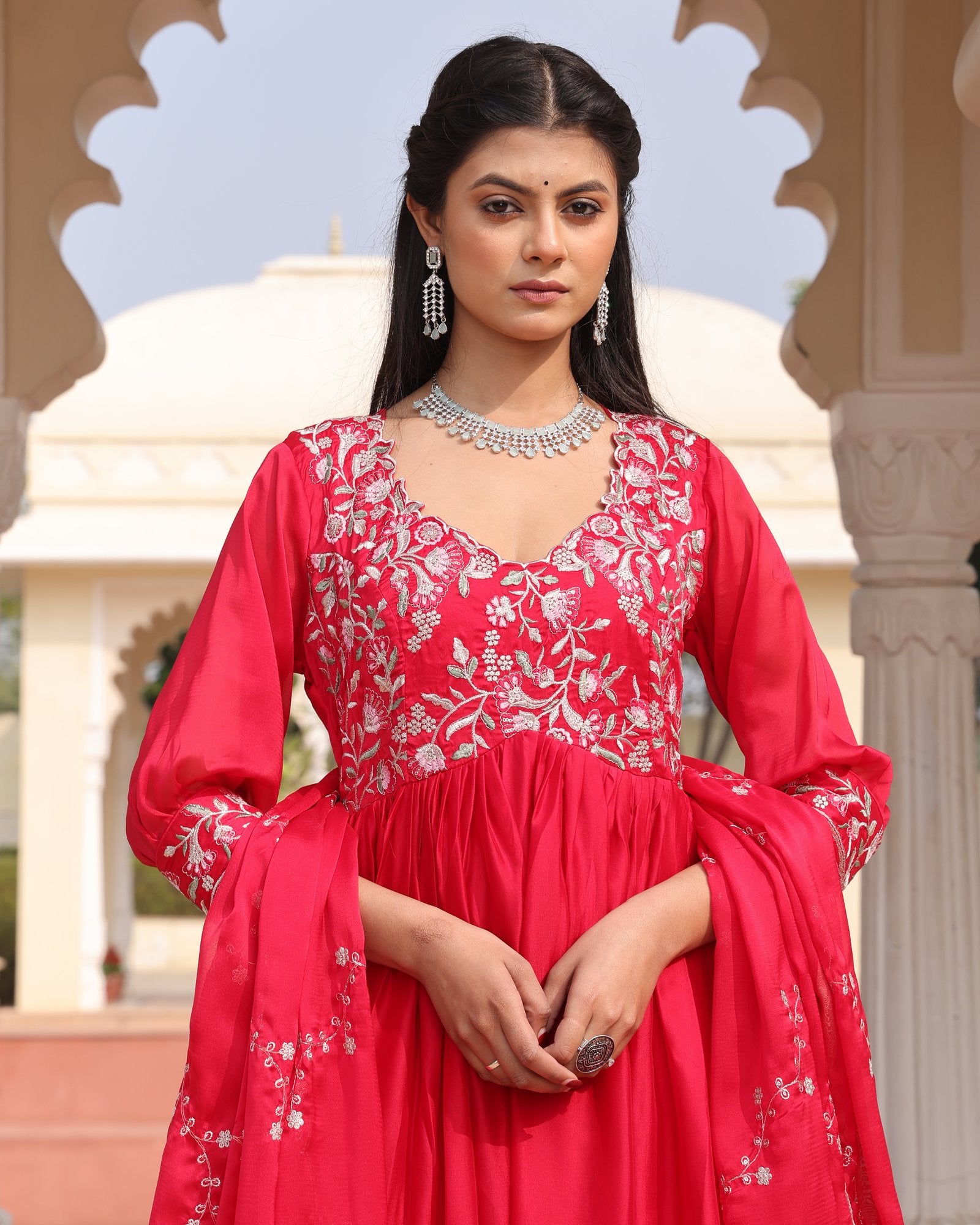 Pink Rangoli Silk Anarkali Suit