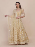 Cream Net Anarkali Suit