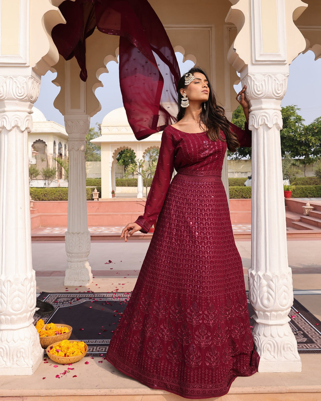 Purple Georgette Anarkali Suit