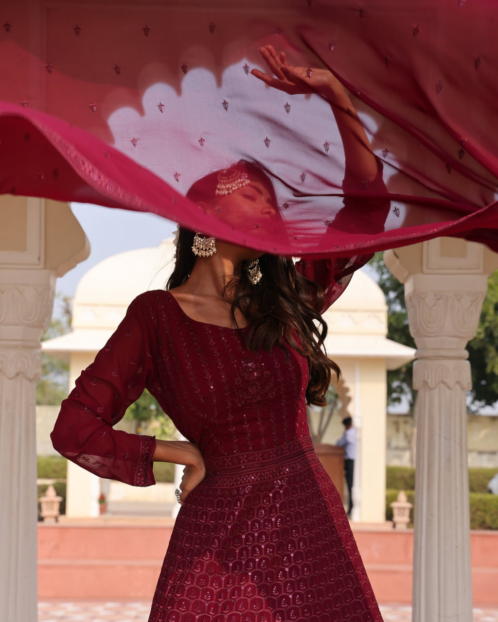Purple Georgette Anarkali Suit