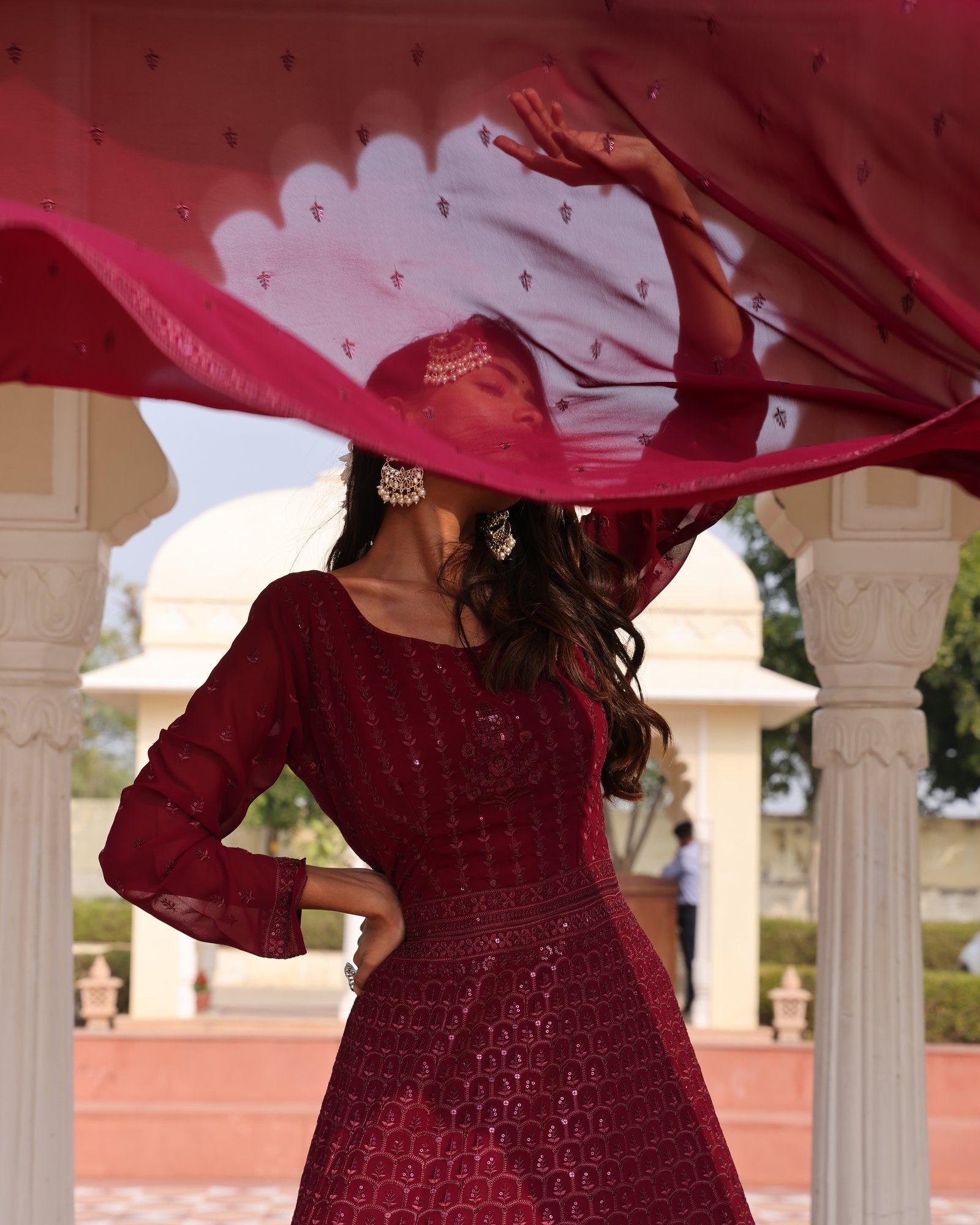 Purple Georgette Anarkali Suit