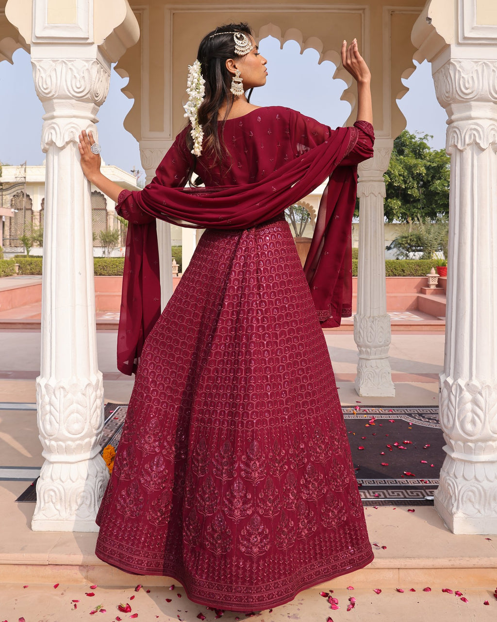 Purple Georgette Anarkali Suit