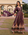 Purple Satin Anarkali Suit