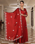 Maroon Rangoli Silk Anarkali Suit