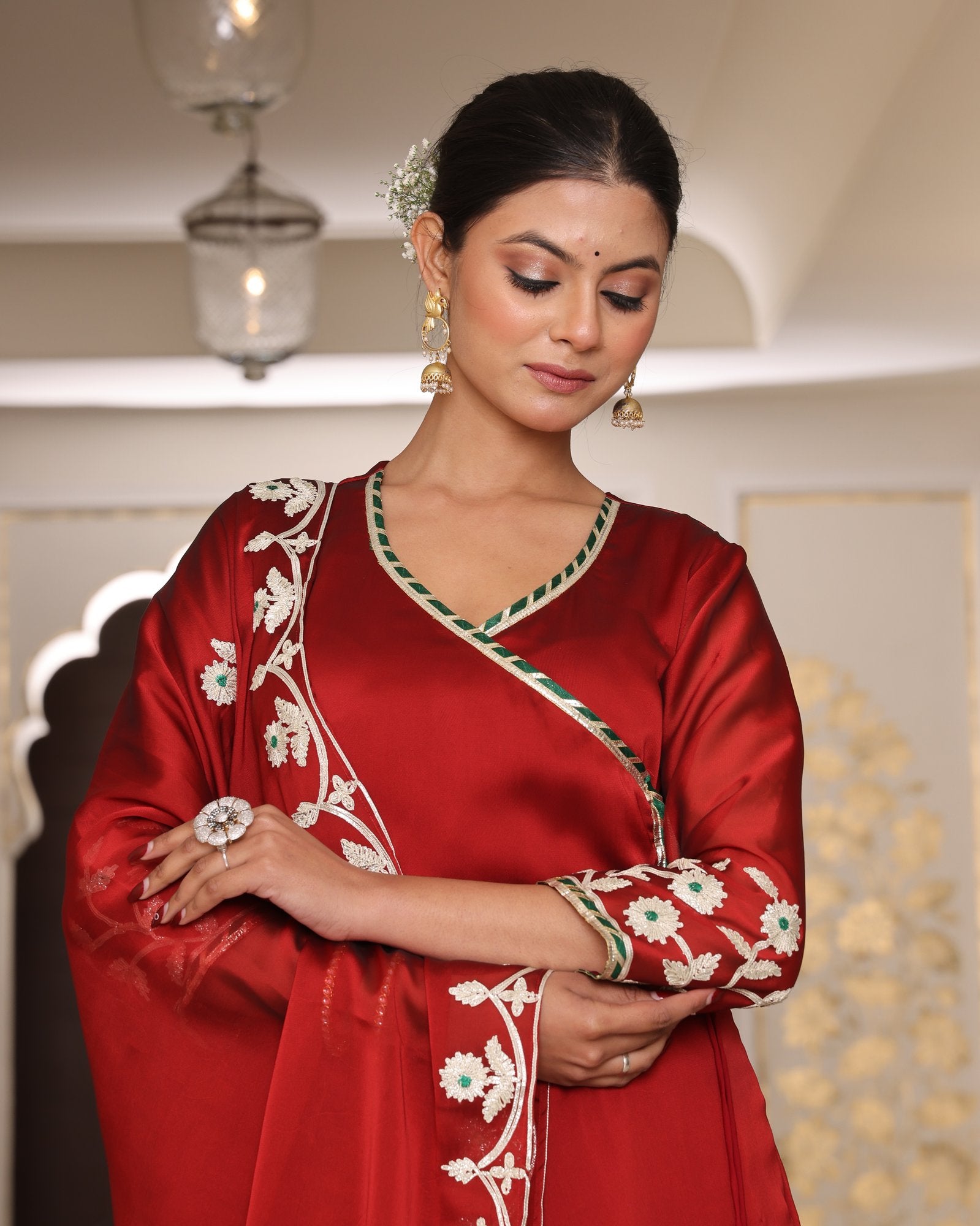 Maroon Rangoli Silk Anarkali Suit