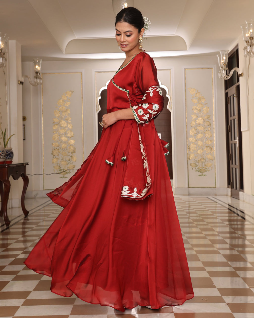 Maroon Rangoli Silk Anarkali Suit