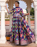 Purple Chinon Silk Anarkali Suit