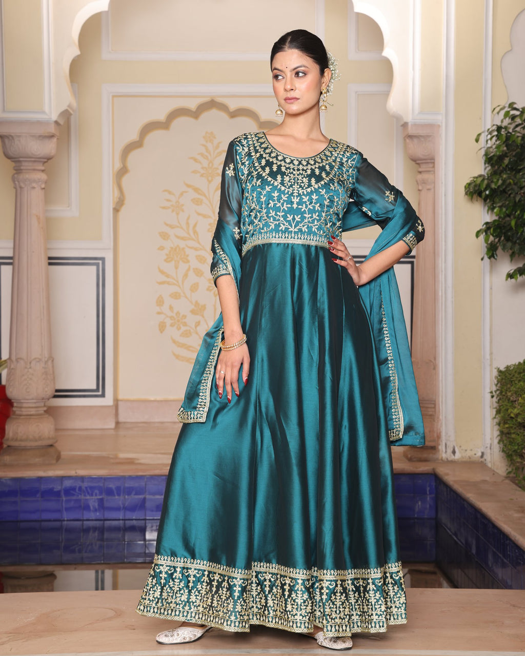 Rama Rangoli Silk Anarkali Suit