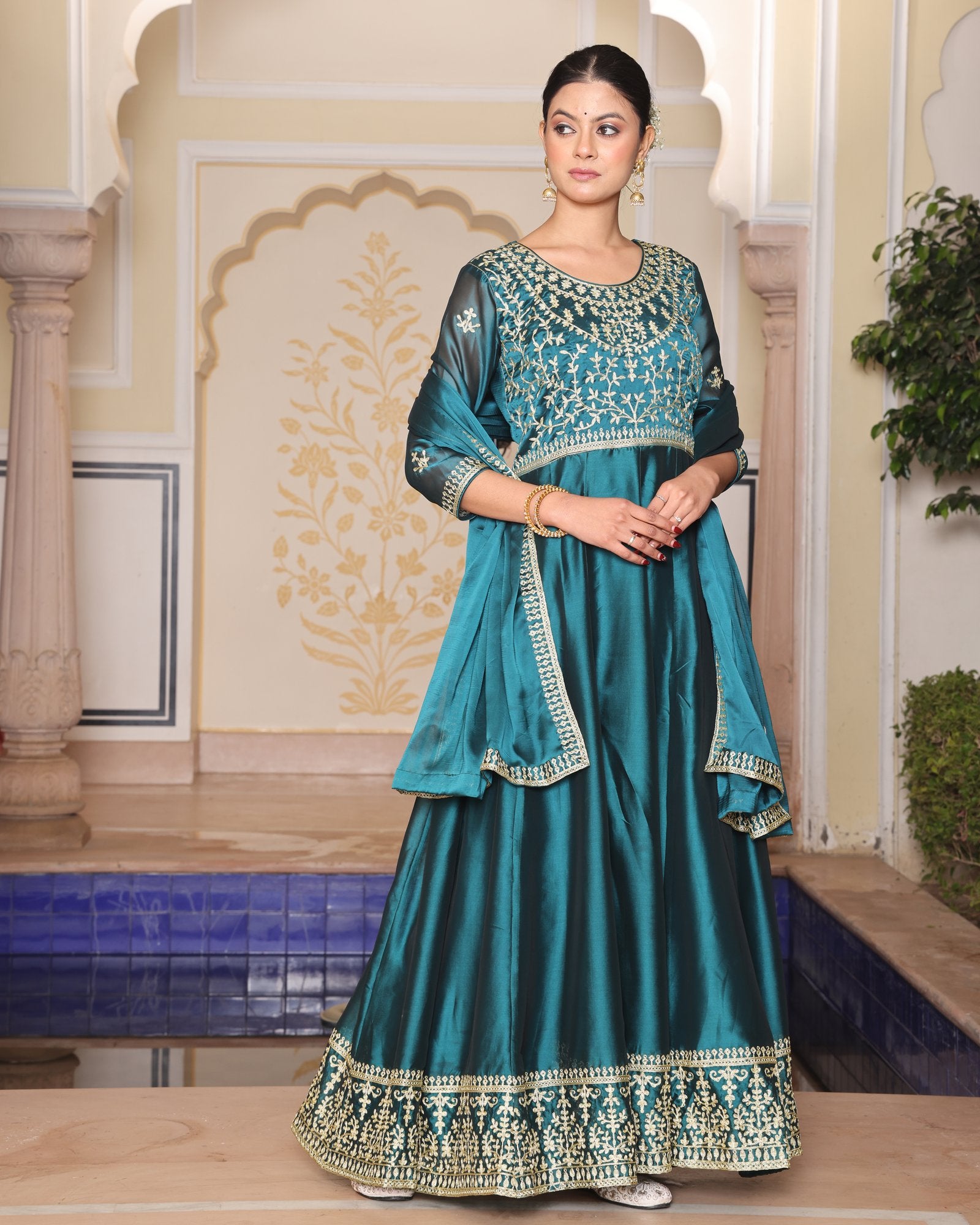 Rama Rangoli Silk Anarkali Suit
