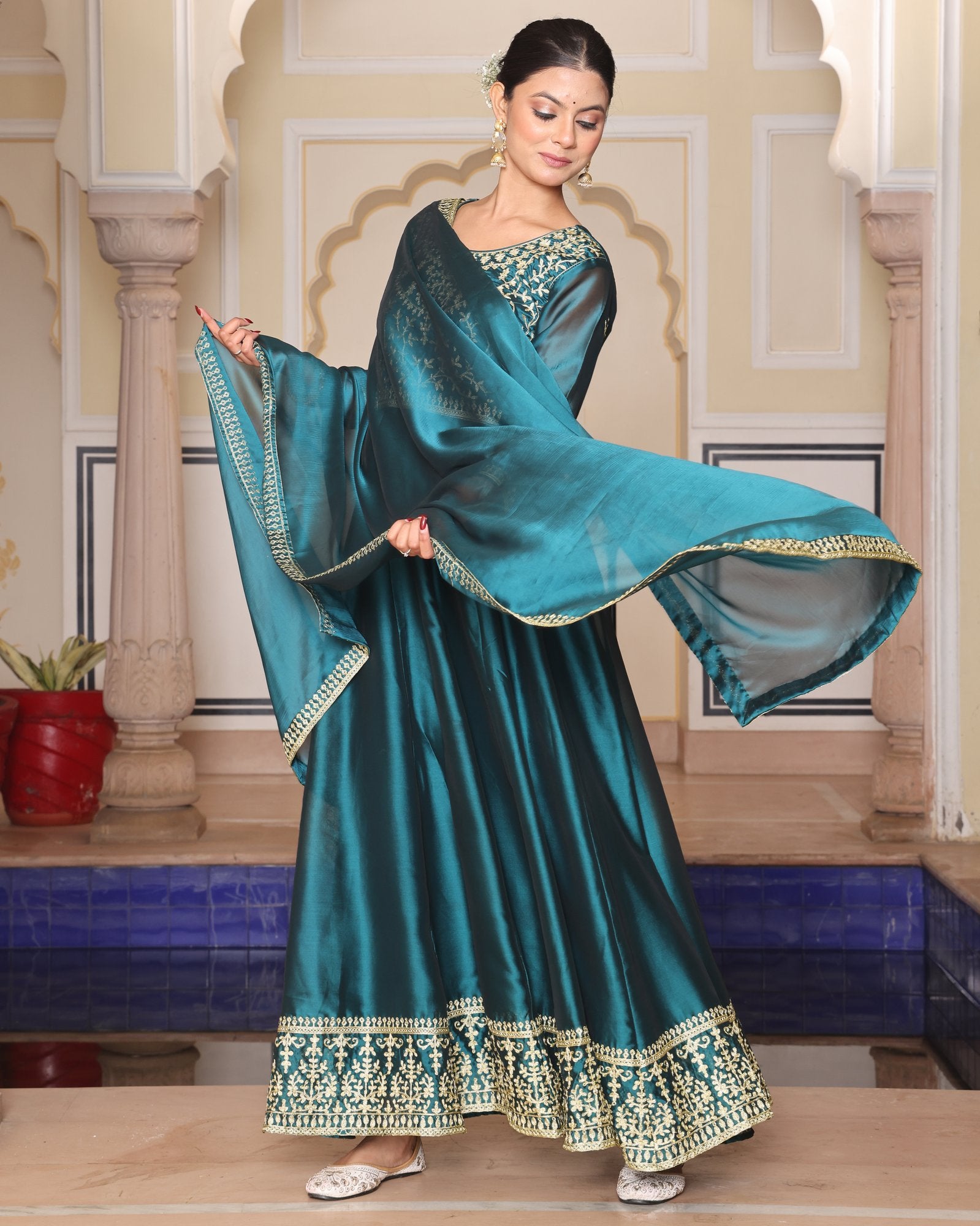 Rama Rangoli Silk Anarkali Suit