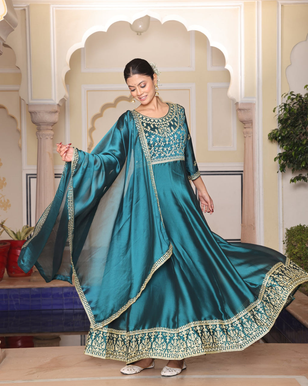 Rama Rangoli Silk Anarkali Suit