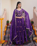Purple Rangoli Silk Anarkali Suit