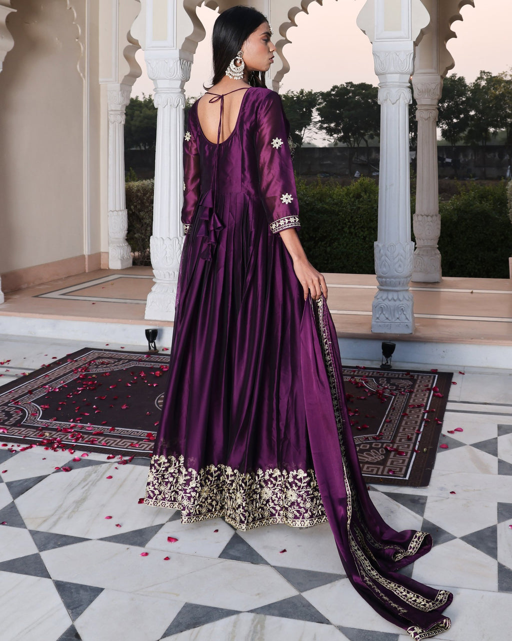 Purple Rangoli Silk Anarkali Suit