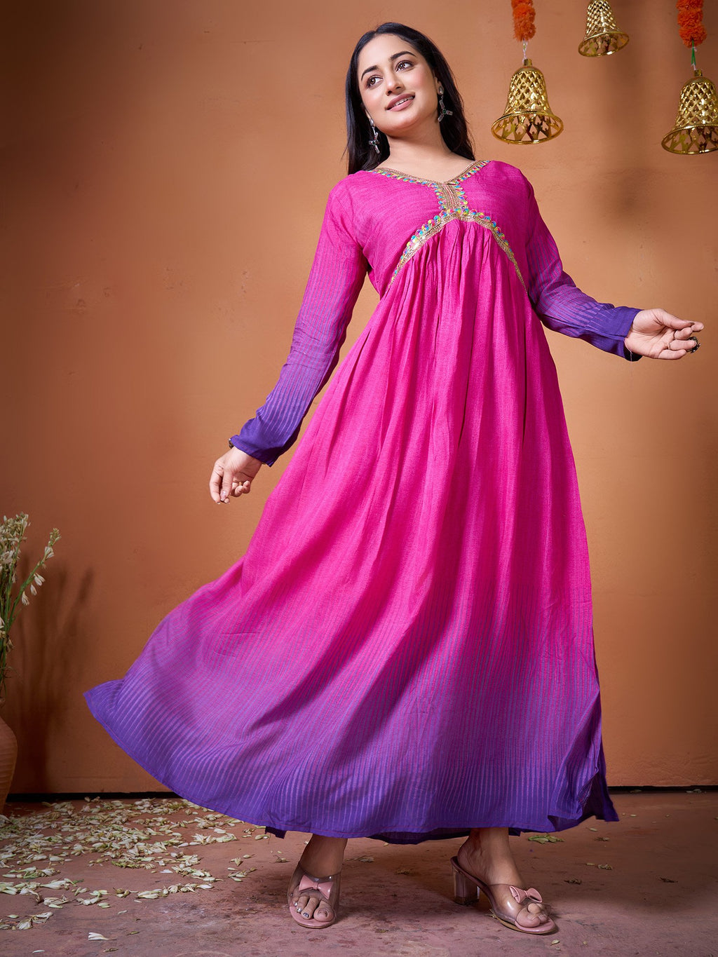 Purple Printed Kurti