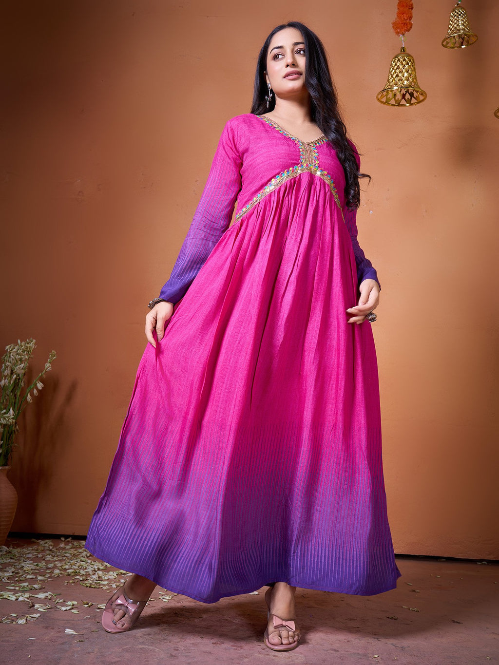 Purple Printed Kurti