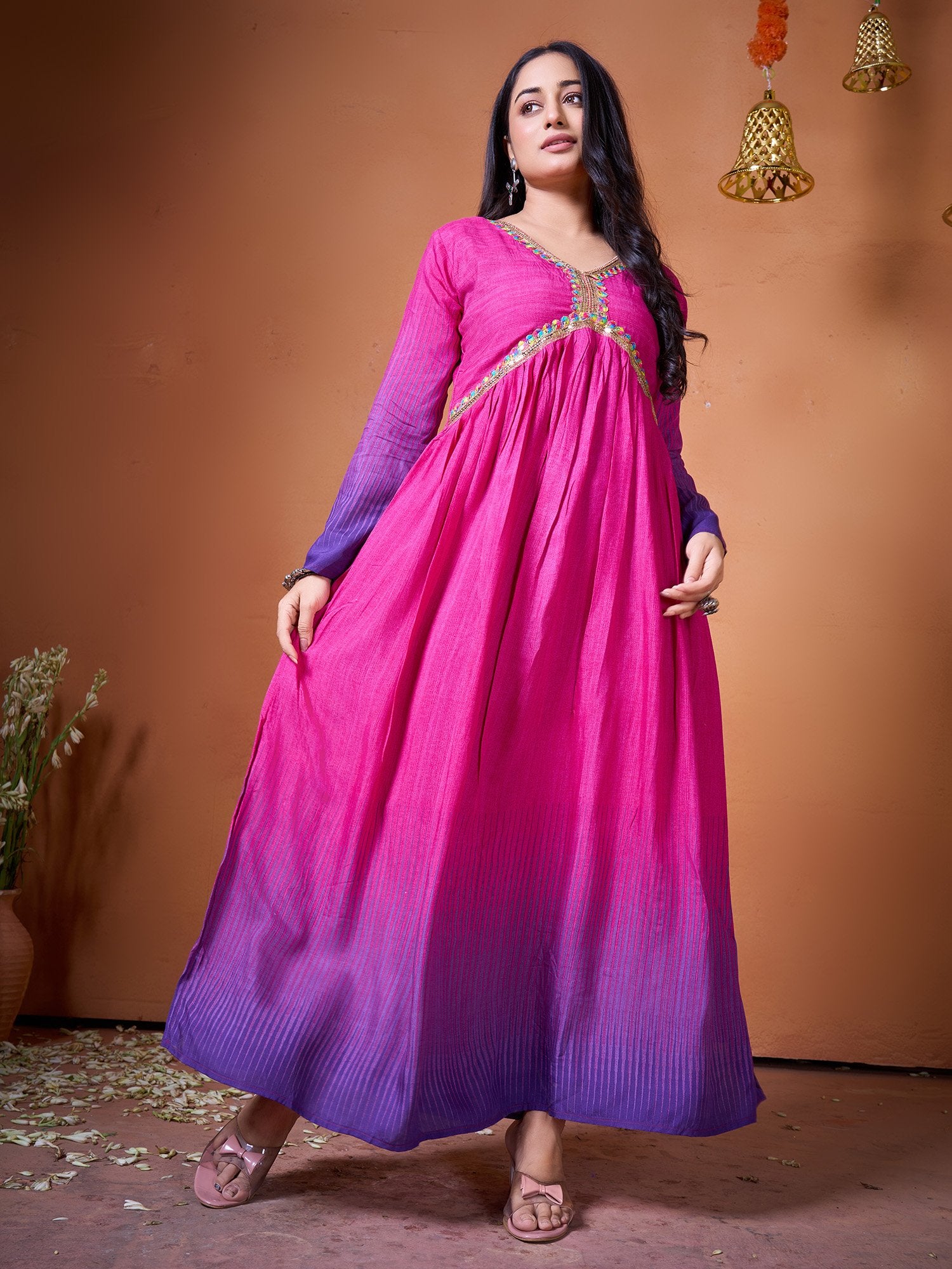 Purple Printed Kurti