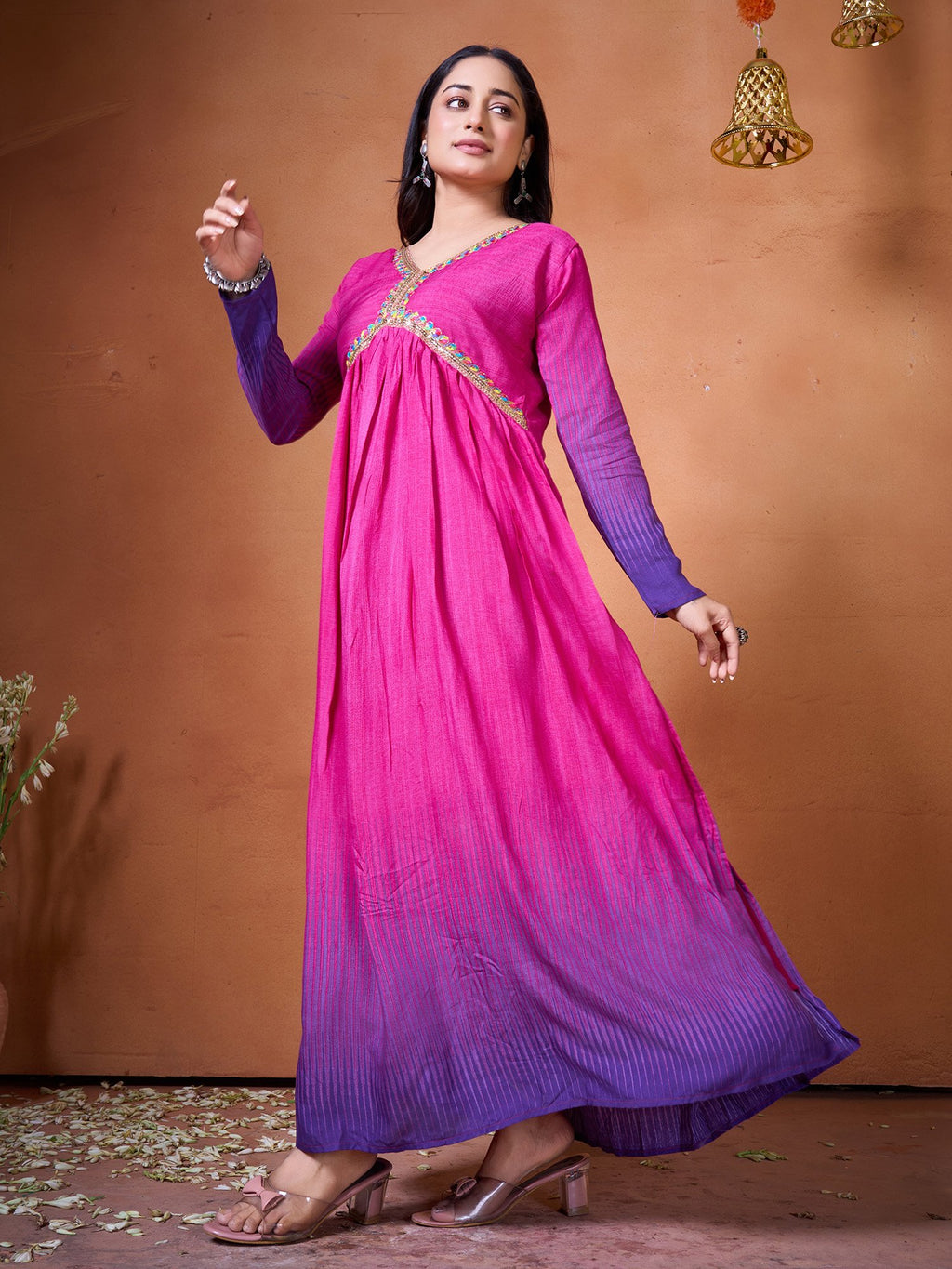 Purple Printed Kurti