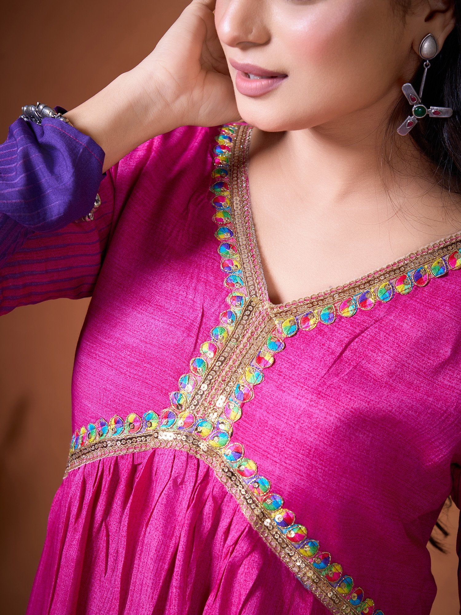 Purple Printed Kurti